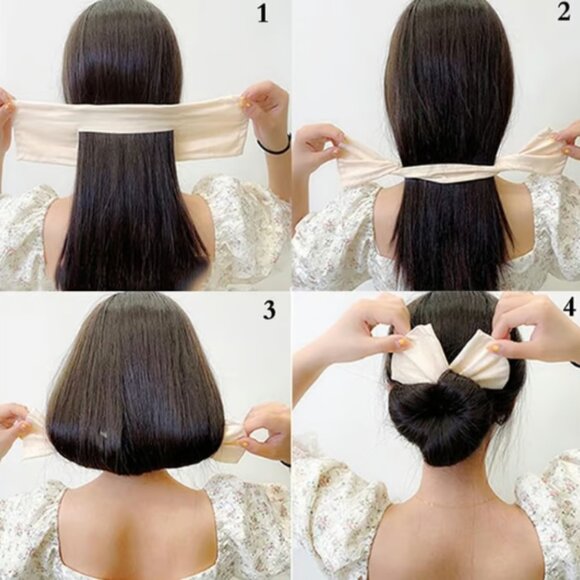 Set of 6 Bun Makers - Assorted Colors & Patterns, French Twist Hair Styling tool - Picture 2 of 3